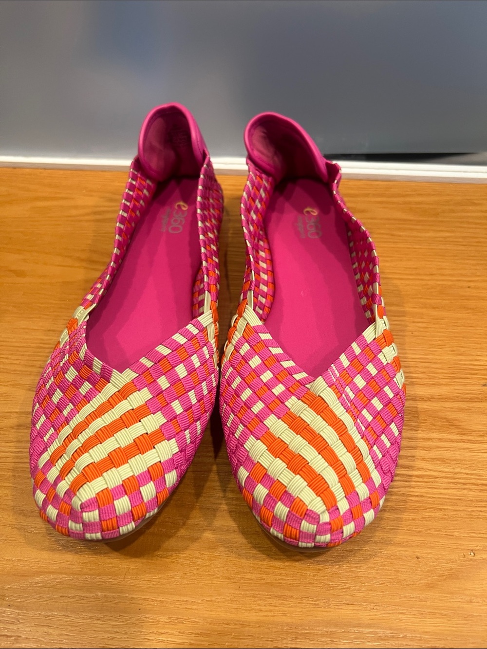 Easy Spirit E360 Esgibby Women's Walking Shoes Ballet Flats Pink woven 9W
